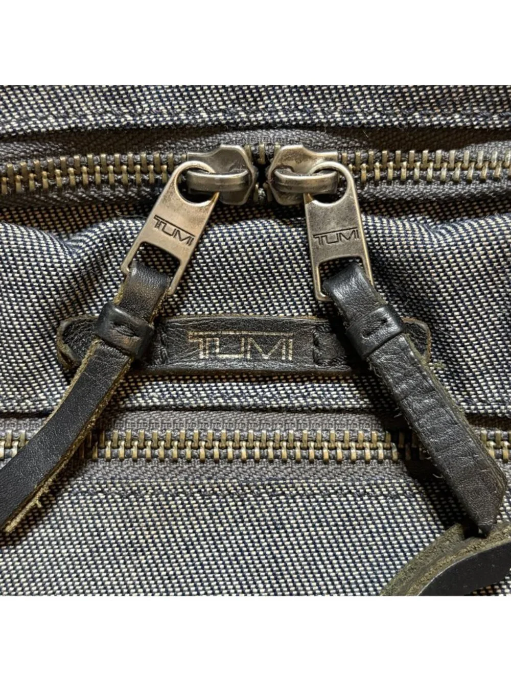 Tumi Alpha Bravo Denim Gray Backpack Multi Compartments Travel Work 61083